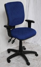 EG400 MB. Ht Adjust Arms. Ergo 3 Lever. 130Kg. Black Grey, Navy Fabric Only. Fabric Shown Not Avail